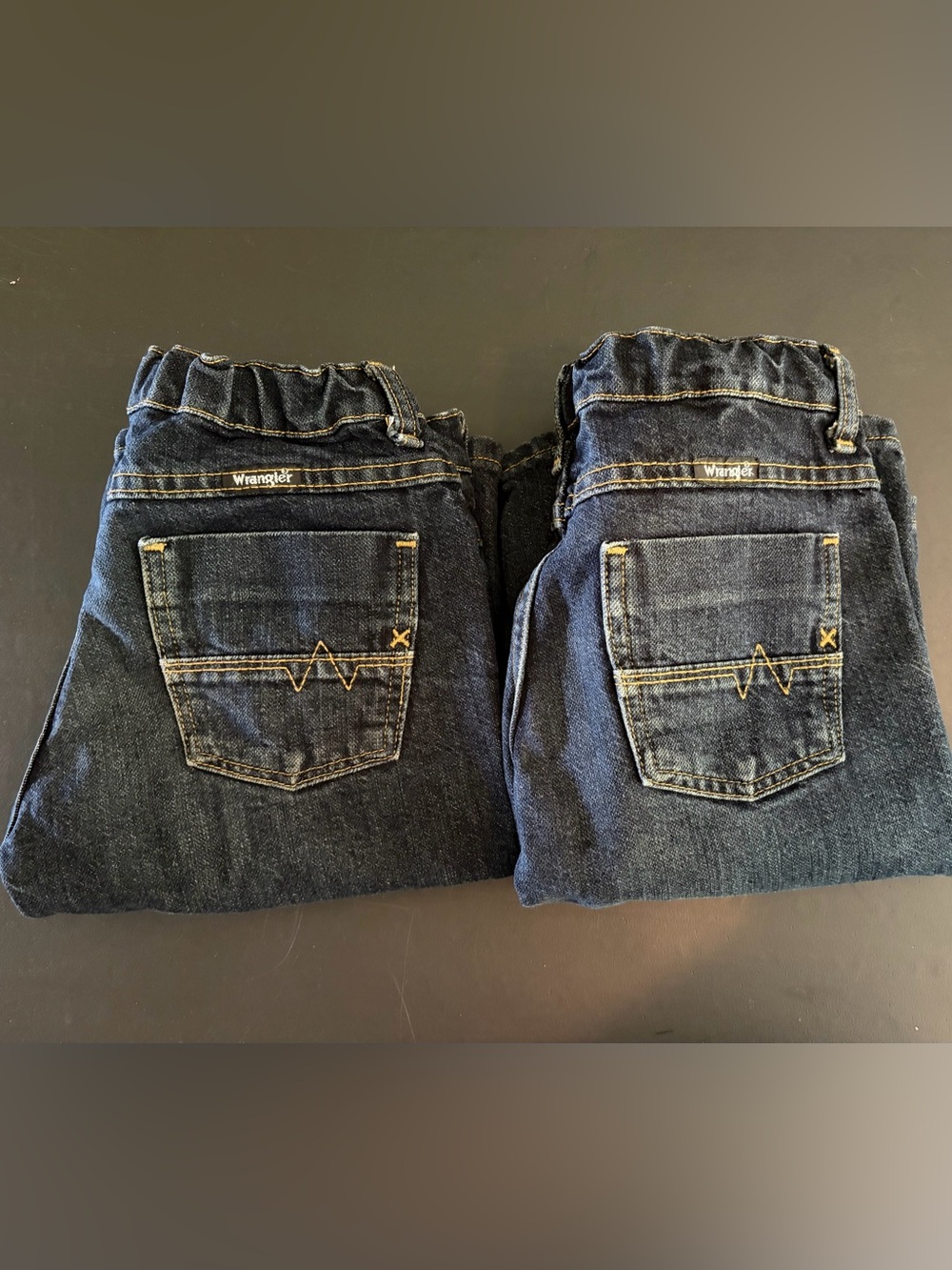 Boys Wrangler Denim Lot Size 8 Husky Adjustable Waist Jean And Long Shorts 2pcs